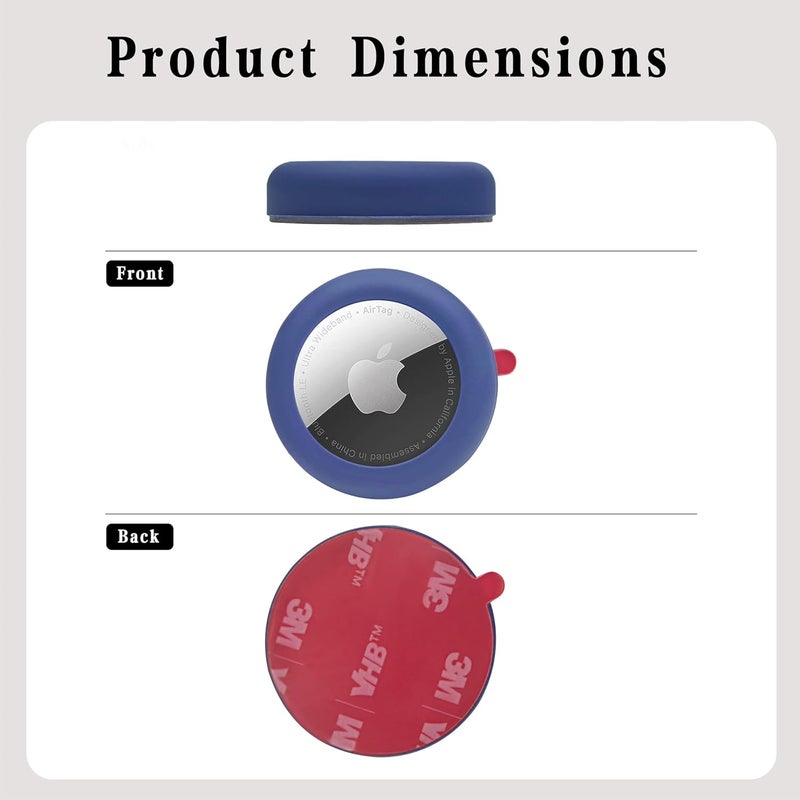 echinff Silicone Case with 3M Strong Adhesive Sticker, 4 Pack Protective Case for Apple Air Tags for Sticking On Tv Remote Headphones Luggage Laptop Camera Bike - Image 4